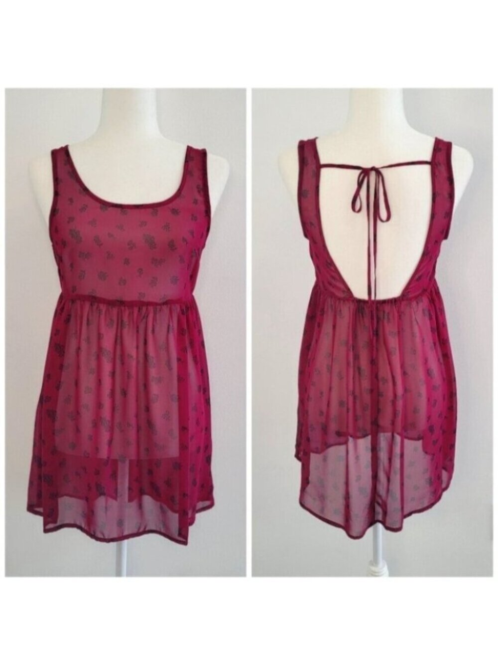💘Bongo Sheer Sleeveless Babydoll Tunic Size Small
